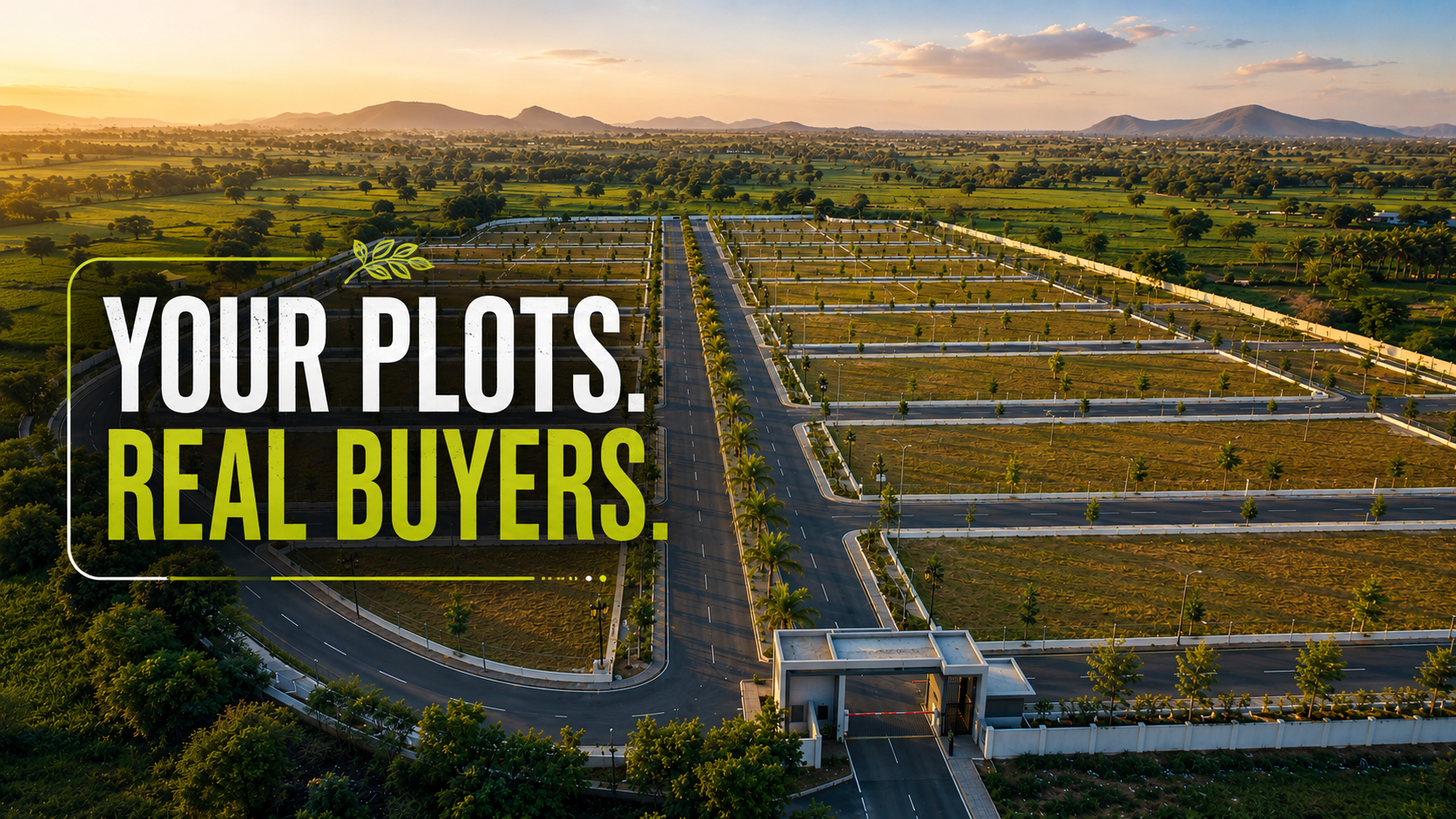 Aerial view of a plotted development